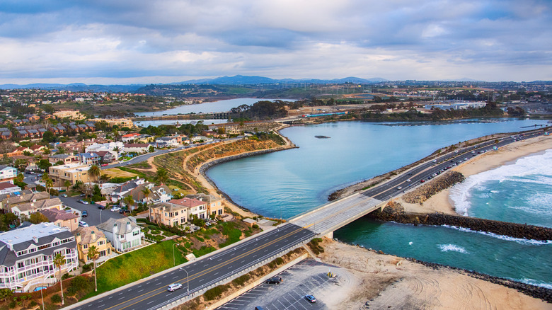Agua Hedionda Lagoon surrounded by Carlsbad