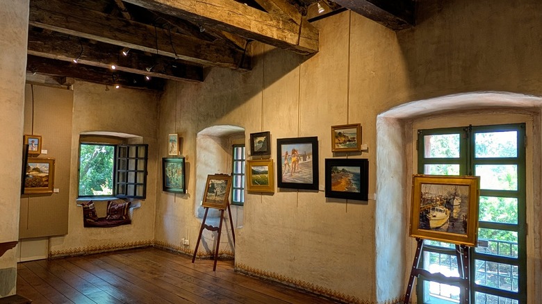 Art gallery inside El Molino Viejo in San Marino