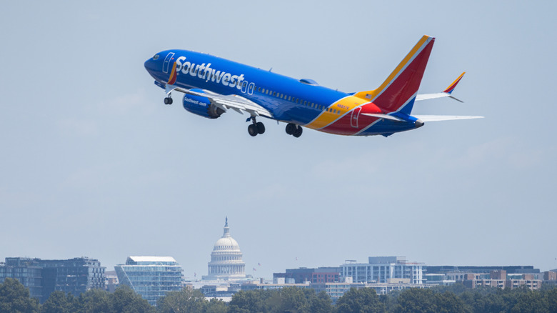 Southwest flight over D.C.