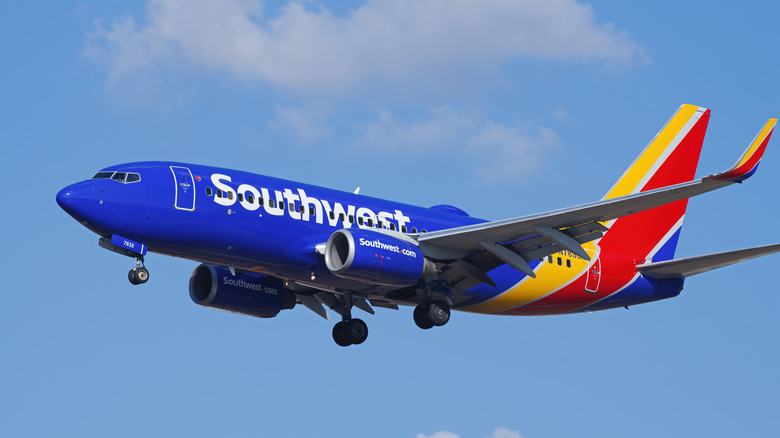 A Southwest Airline Boeing 737 in the air