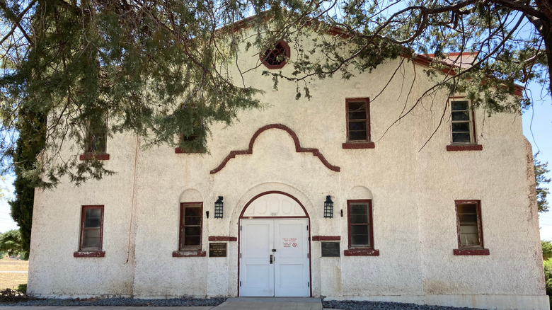 White building with red trim Fort Bayard New Mexico