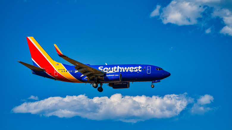 Southwest airplane in flight