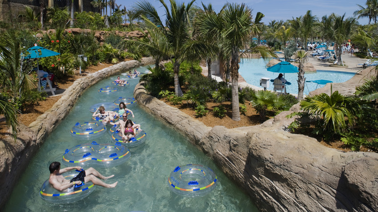 People floating down a lazy river