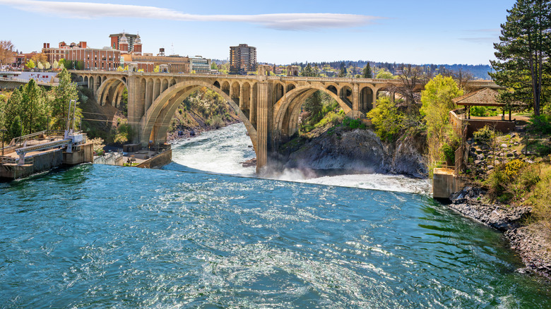 A bridge crossing over the Spokane Falls in Riverfront Park