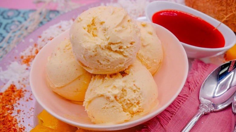 Several scoops of ice cream from Clementine's Creamery