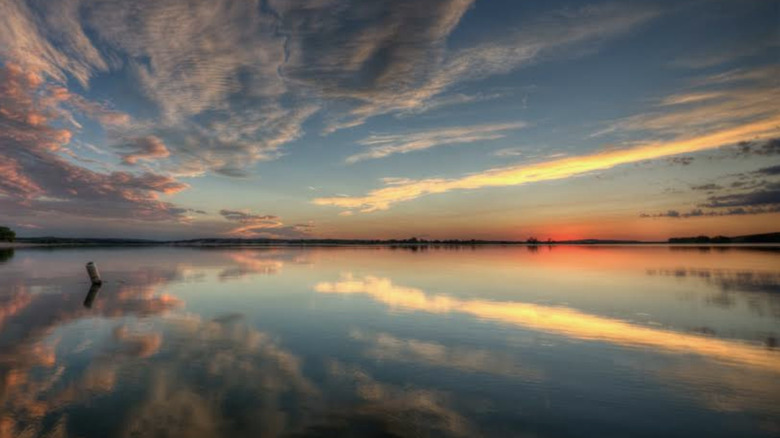 The Merritt Reservoir in Nebraska at sunset