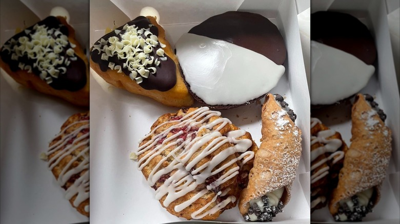 Pastries in white box