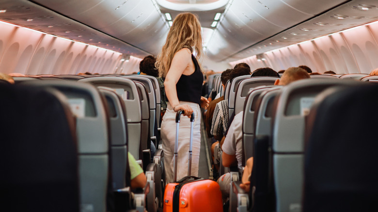 Person boarding a plane