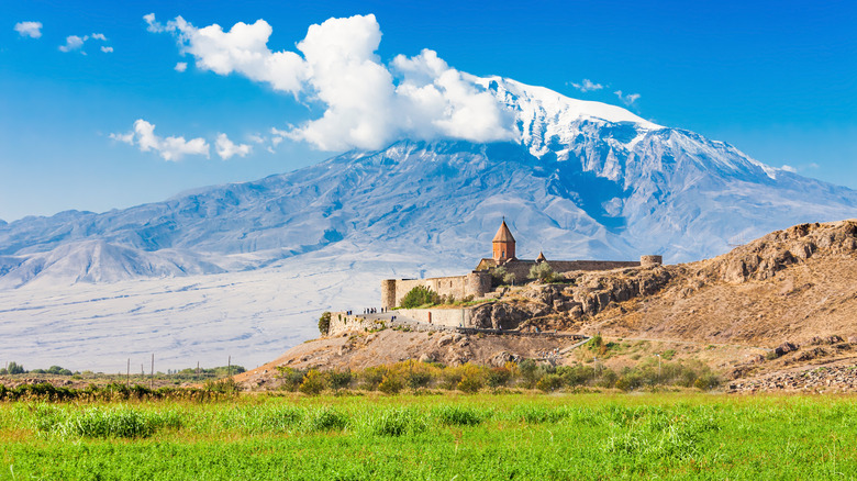 Khor Virap monastery in Armenia with Mount Ararat in the background