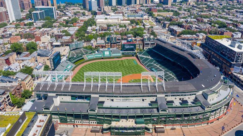 Aerial view of Chicago's Wrigley Field baseball park