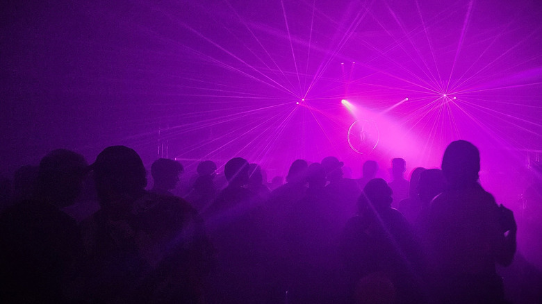 Purple lights in a night club
