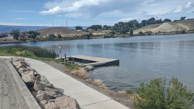 Path around the lake at Sweitzer Lake State Park in Delta, Colorado