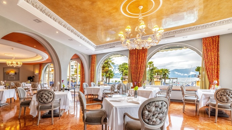 Interior view of the Michelin-starred La Brezza restaurant
