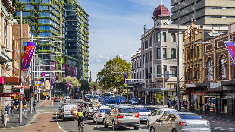 Road traffic in Chippendale, Sydney