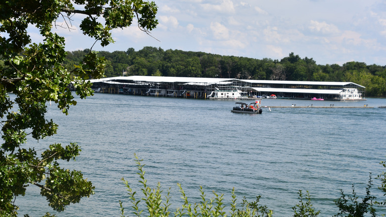 Boats cruising near Table Rock State Park marina in Branson, Missouri