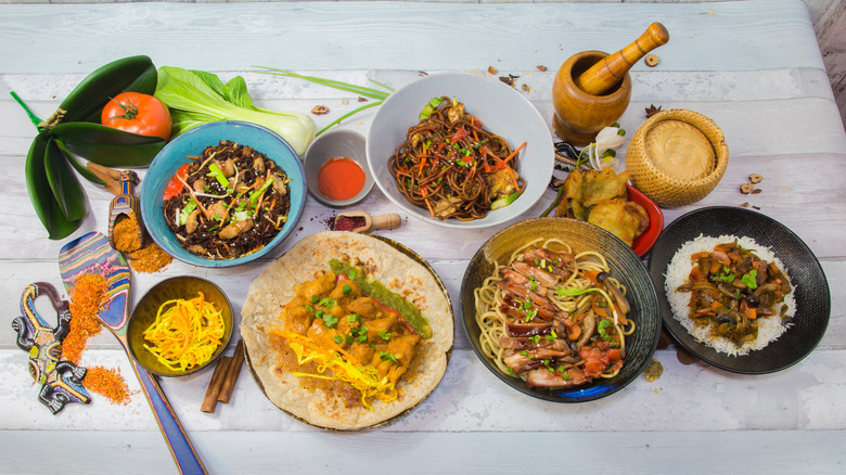 An array of dishes in Mauritius