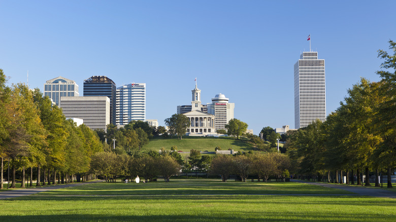 Downtown Nashville skyline as seen from Centennial Park