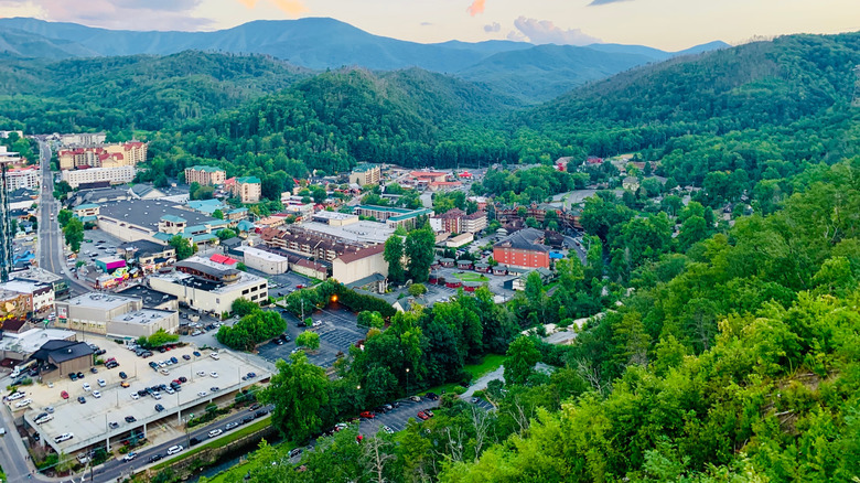 Aerial view of Gatlinburg