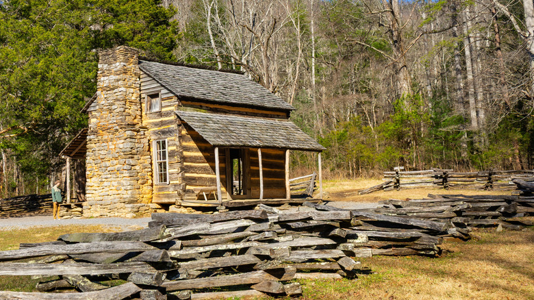 The historic John Oliver Cabin in Cade's Cove near Townsend, Tennessee