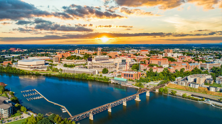 Aerial image of a Tennessee sunset