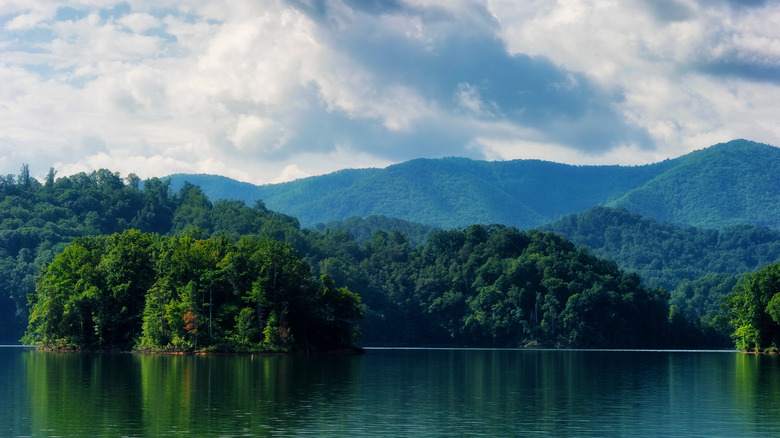 Watauga Lake with Appalachian Mountains in background
