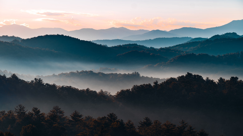 Sunrise over the Blue Ridge Mountains in Tennessee