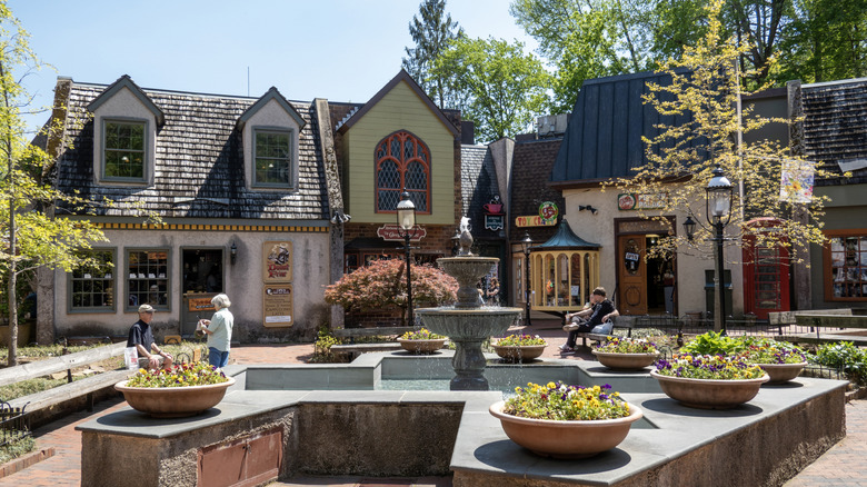 Old-world houses welcome shoppers in The Village in Gatlinburg