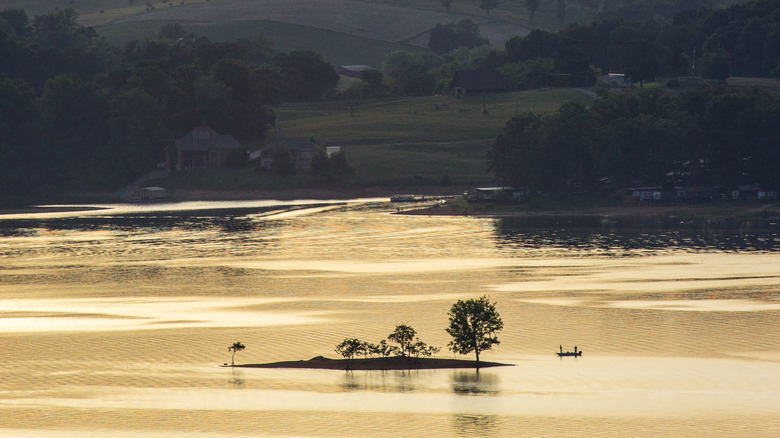 Cherokee Lake, Morristown, Tennessee with trees in background