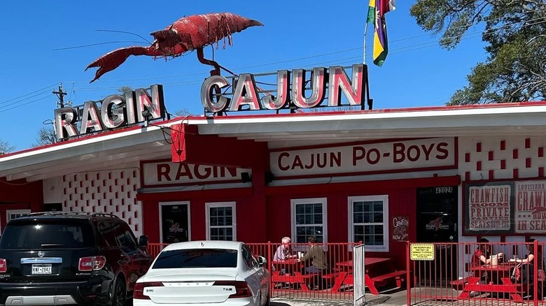 The front of the original Ragin' Cajun restaurant in Houston, Texas