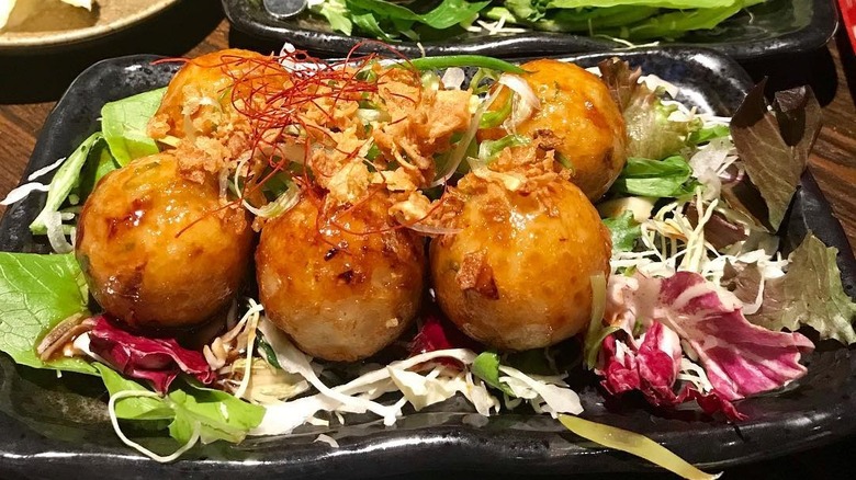 A takoyaki plate at Ramen Bar Ichi, Houston, Texas