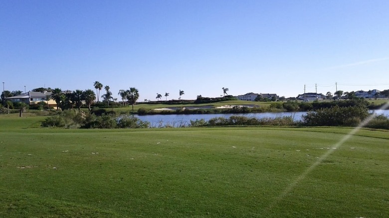 Landscape of Moody Gardens Golf Course