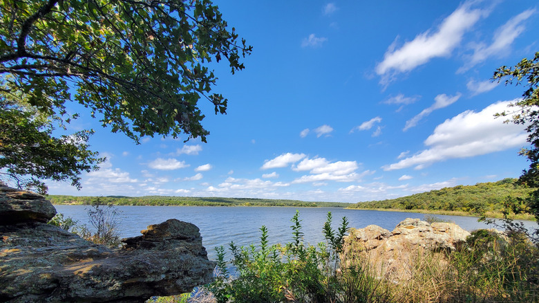 A view of the lake in Lake Mineral Wells State Park