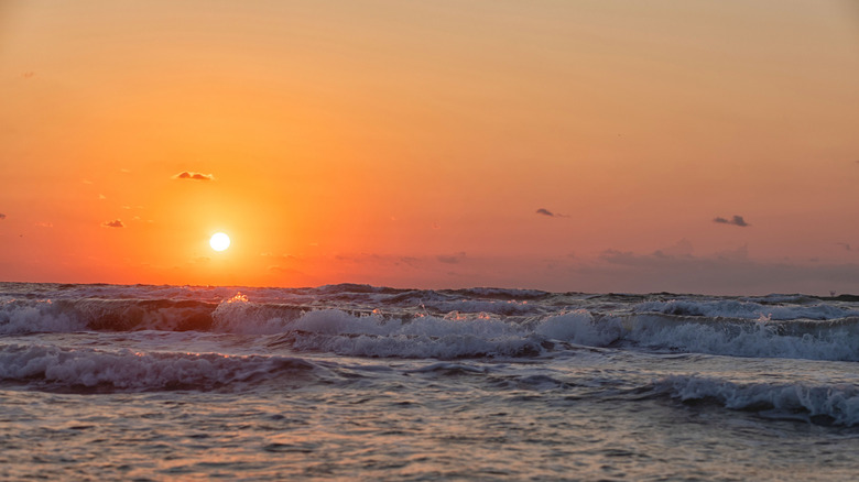 Sunrise over the beach at Mustang Island State Park