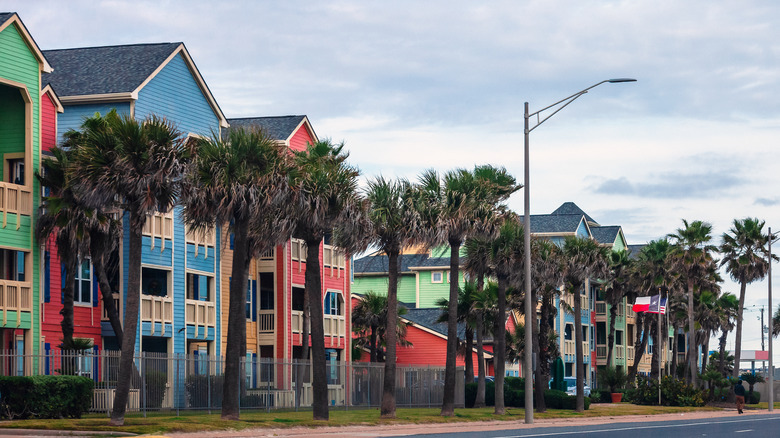 Colorful homes on Galveston Island, Texas