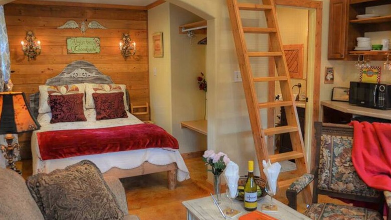 The interior main room of one of the cottages in Fredericksburg, Texas