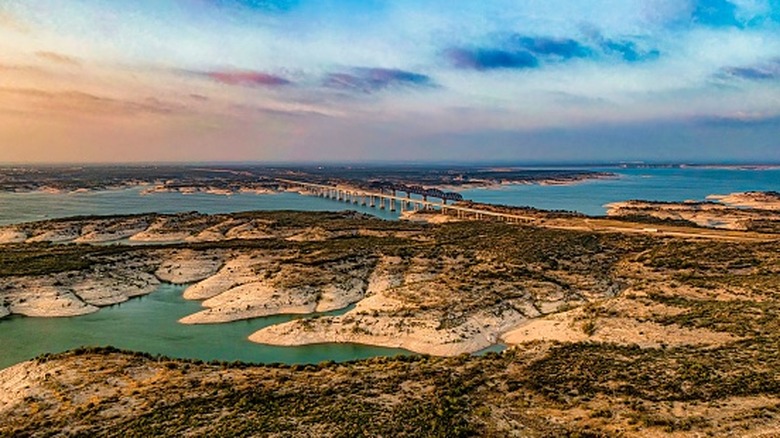 An aerial view of Lake Amistad