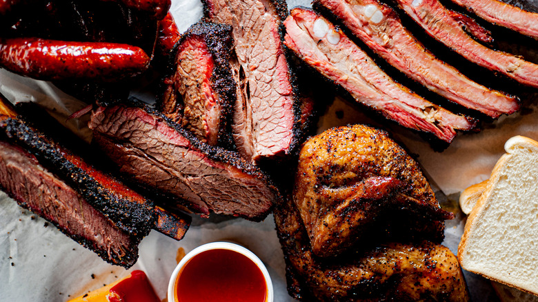 Assortment of Texas barbecue