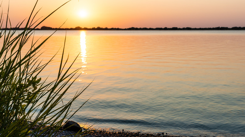Granger Lake in Central Texas at sunset
