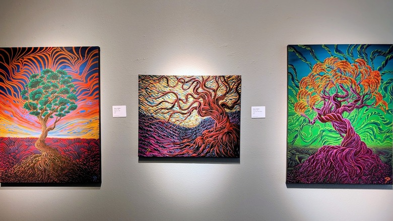 Works hanging in the Michelson Museum of Art