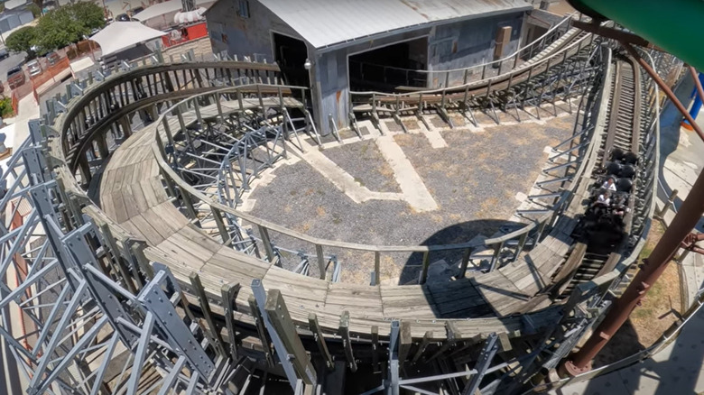 Switchback wooden coaster loop