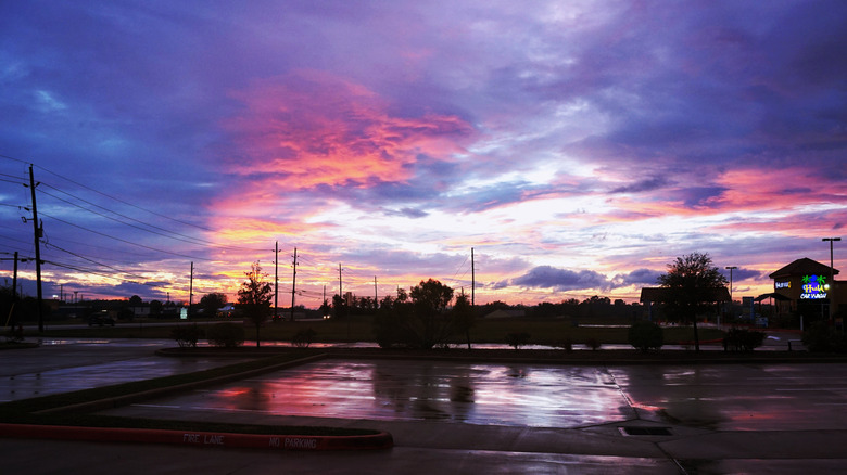 Purple skies over Fulshear, Texas