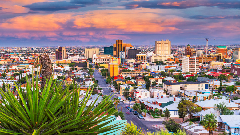 City of El Paso, Texas at sunset