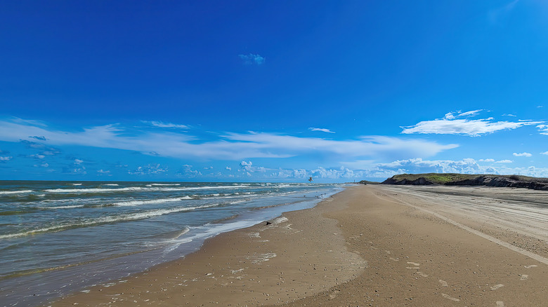 Boca Chica Beach on a clear day in Texas