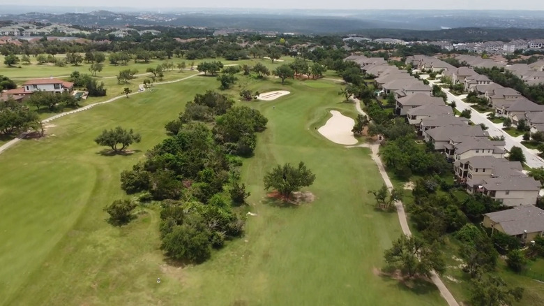 Overhead shot of Falconhead Golf Club in Lakeway