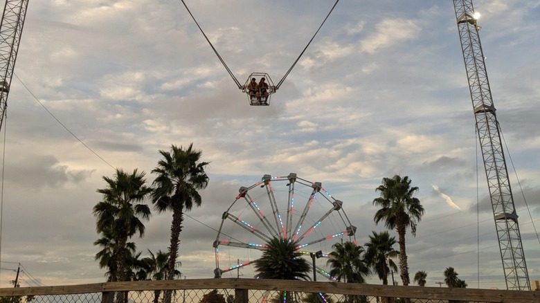 The Reverse Bungee suspends two riders in the air at Gravity Park