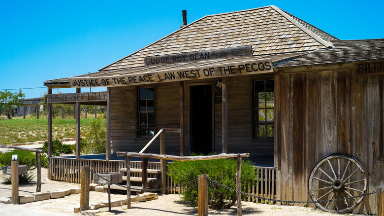 Jersey Lilly saloon against blue sky