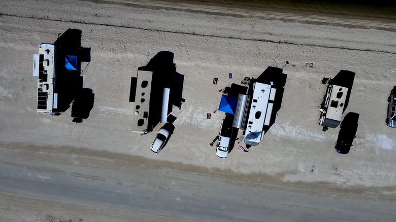 RVs as seen from above at Magnolia Beach