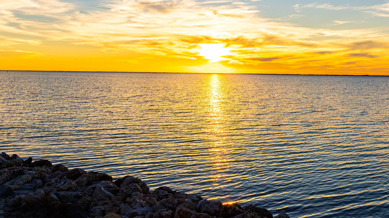Sunset at Bird Island Basin in Padre Island, Texas