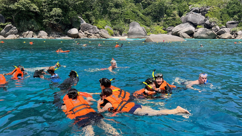 Snorkelers near the Similan Islands, Thailand