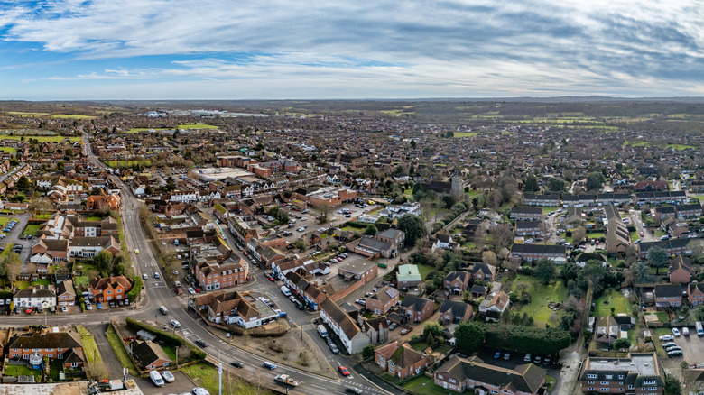 Aerial shot of Thatcham